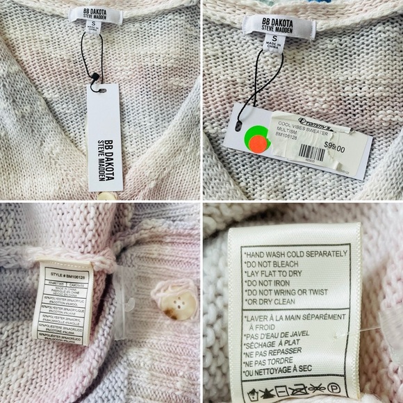 BB Dakota By Steve Madden NEW Women's Cool Vibes Cardigan Size Small - Picture 8 of 8